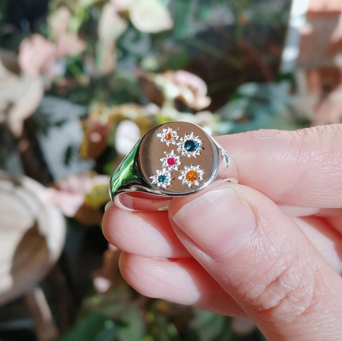 アクセサリー Sweet Liam Juice half stone signet ring RING – SWEETLIMEJUICE