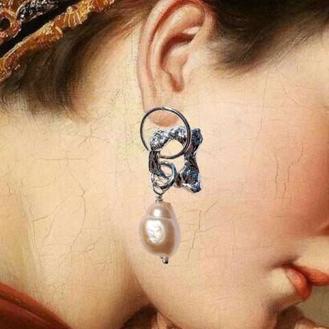 Molten Baroque Pearl Earring #4