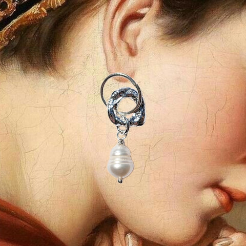 Molten Baroque Pearl Earring #6