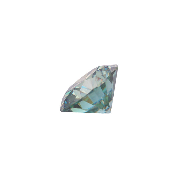 Textured Solitaire Band // Blue Green Moissanite