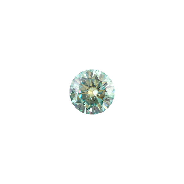 Textured Solitaire Band // Blue Green Moissanite