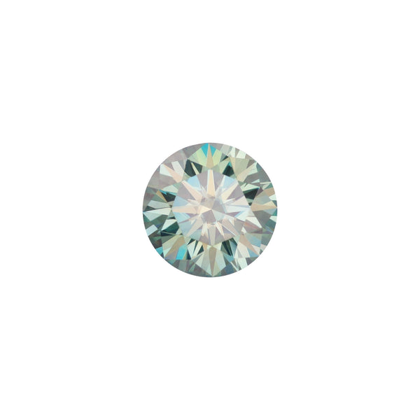 Textured Solitaire Band // Blue Green Moissanite