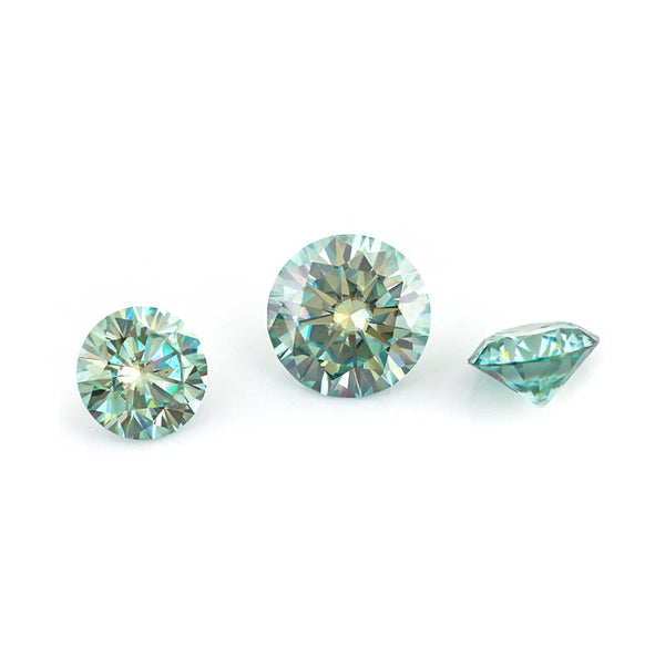 Textured Solitaire Band // Blue Green Moissanite