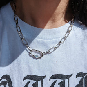 Chain// Paperclip // Necklace W/ Locking Carabiner