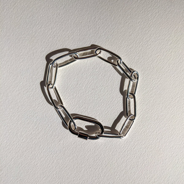Chain// Paperclip // Bracelet W/ Locking Carabiner