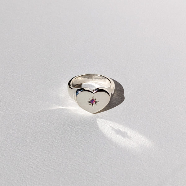 Signet Ring // Heart // Gemstone