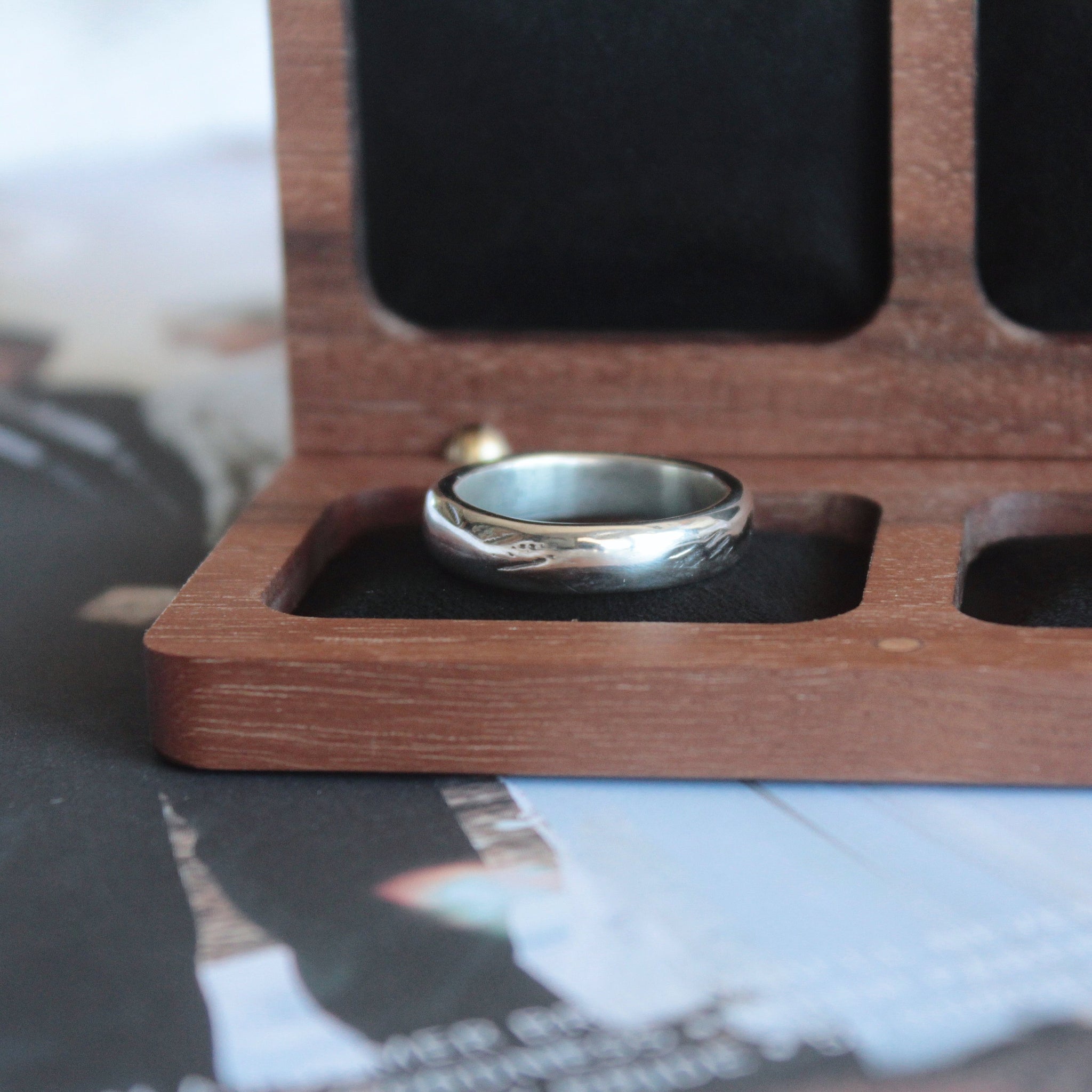 Textured Recycled Silver Wedding Band